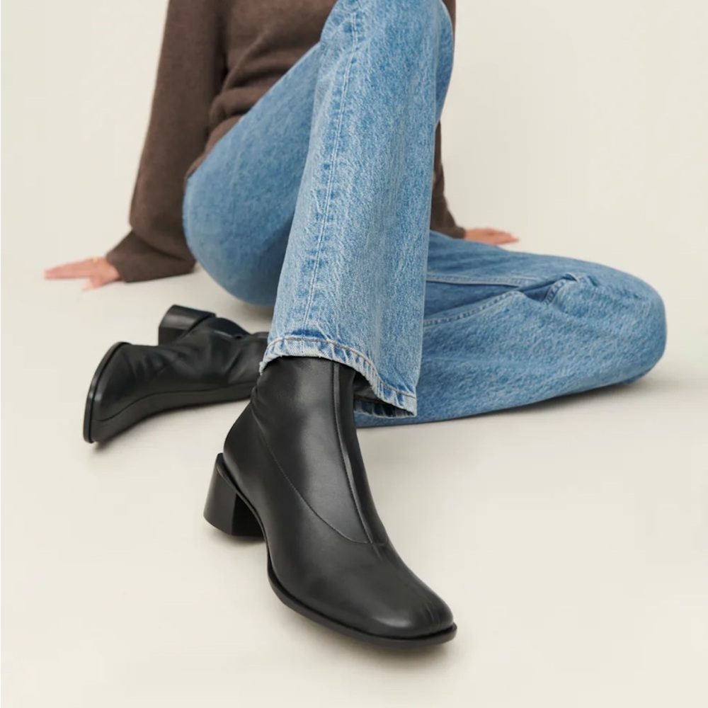 Reformation Louie Stretch Sock Bootie Black - Size 7.5
